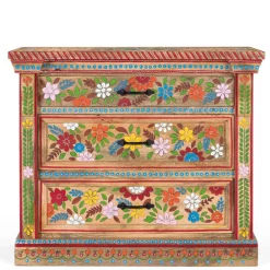 Discount Wohnen Kommode mit Mustern Blumen und Pfau - Hectos