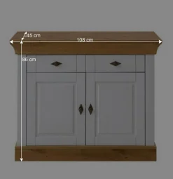 Best Wohnen Kommode Sibiuta in Weiß Kiefer teilmassiv