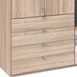 Sale Wohnen Kompakt Kleiderschrank mit Spiegel mittig - Zayun