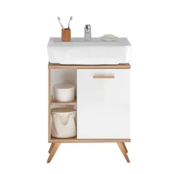 Discount Wohnen Kompakte Badmöbel im Skandi Design - Timur (dreiteilig)