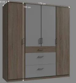 Sale Wohnen Kompakter Kleiderschrank 179 cm breit - Coros