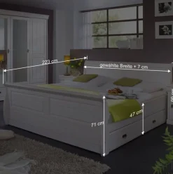 Clearance Wohnen Komplett Schlafzimmer Janeira in Weiß (vierteilig)