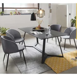 Clearance Wohnen Komplette Essgruppe im Industrial Style - Calist (fünfteilig)