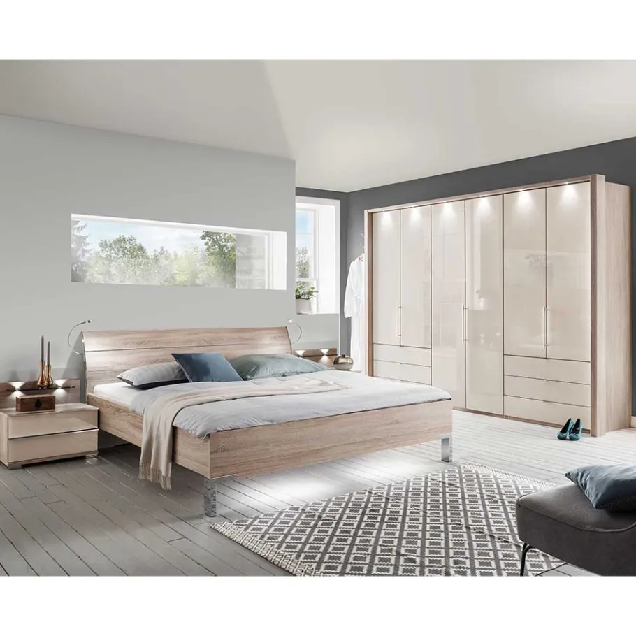 Online Wohnen Komplett-Schlafzimmer in Creme - Rativian (vierteilig)