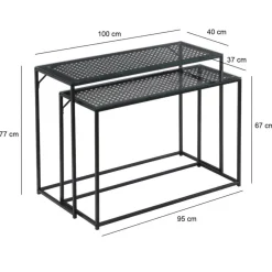 Outlet Wohnen Konsolentisch Duo in Schwarz - Panfreda (zweiteilig)