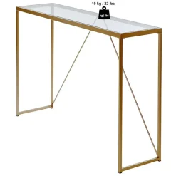 New Wohnen Konsolentisch mit Glasplatte und Bügelgestell - Area