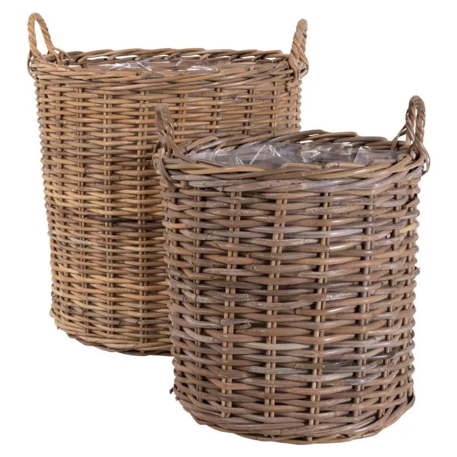 Discount Wohnen Kubu Rattan Körbe in Braun - Veracruz (zweiteilig)