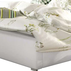 Hot Wohnen Kunstleder Doppelbett in Weiß - Vagos
