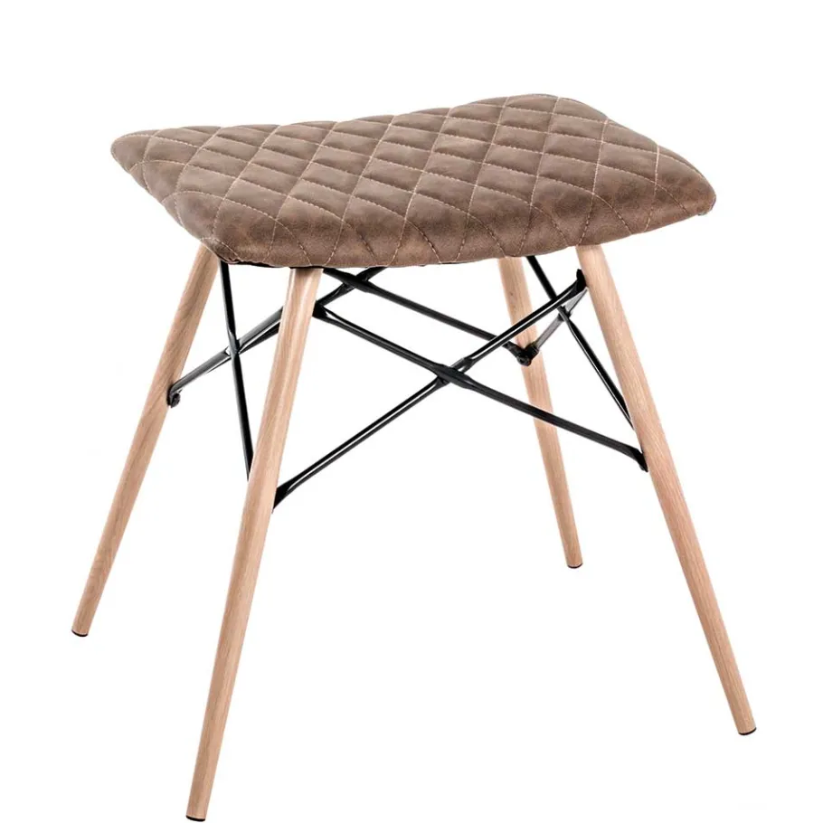 Wohnen Kunstleder Hocker im Skandi Design - Arianno