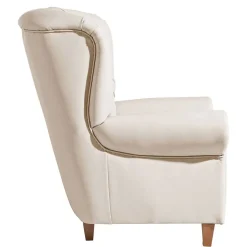 Best Wohnen Kunstleder Wohnzimmersessel in Beige und Buche - That