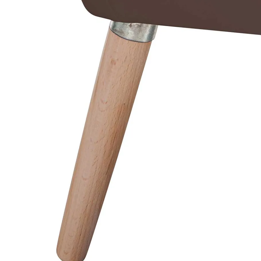 Wohnen Kunstleder-Sessel in Braun und Buche Natur - Astina