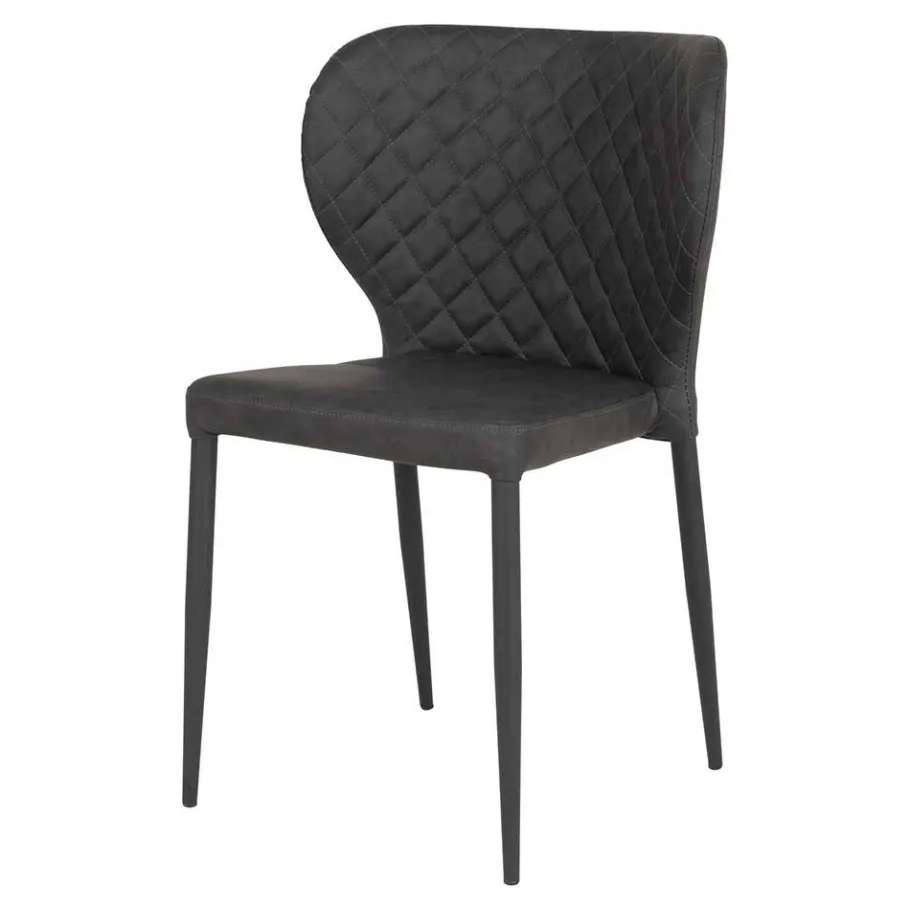 Wohnen Kunstlederstühle mit Rauten Steppung - Trendenca (4er Set)