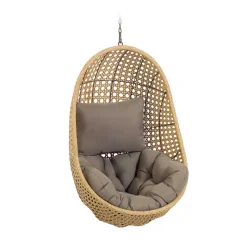 Best Wohnen Kunstrattan Hängesessel in Naturoptik Beige - Trokania