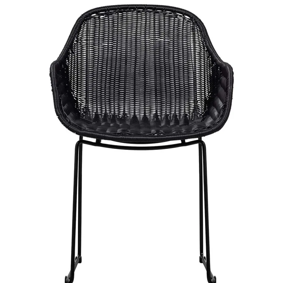Wohnen Kunstrattan Stühle in Schwarz - Delhia (2er Set)