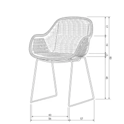 Wohnen Kunstrattan Stühle in Schwarz - Delhia (2er Set)