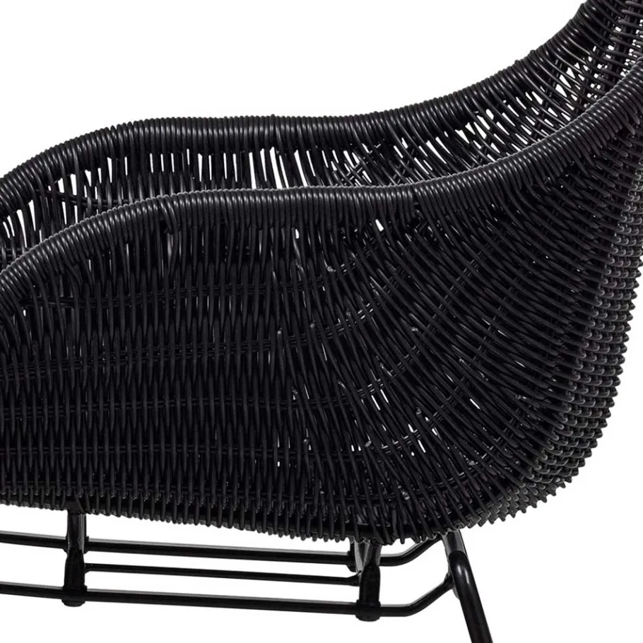 Wohnen Kunstrattan Stühle in Schwarz - Delhia (2er Set)