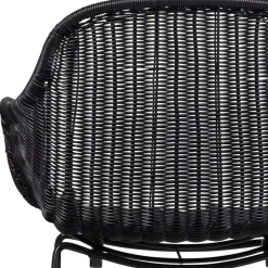 Wohnen Kunstrattan Stühle in Schwarz - Delhia (2er Set)