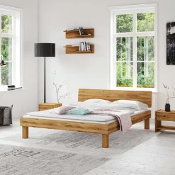 Hot Wohnen Kurzes Bett aus Wildeiche mit 190cm Länge - Olbysca