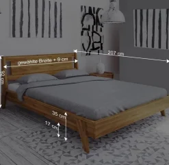 Discount Wohnen Kurzes Bett mit Unterlänge 190 cm - Hardus (dreiteilig)