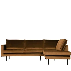 Best Wohnen L Sofa Couchecke mit Samtbezug Honig Gelb - Saguan