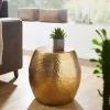 Wohnen Lackierter Metall-Beistelltisch in Gold - Franc