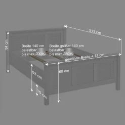 Discount Wohnen Landhaus Bett mit Kopf- und Fußteil - Mira