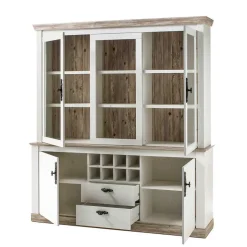 Clearance Wohnen Landhaus Buffet Schrank in Weiß Pinie Nedita 184 cm breit
