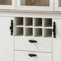 Clearance Wohnen Landhaus Buffet Schrank in Weiß Pinie Nedita 184 cm breit