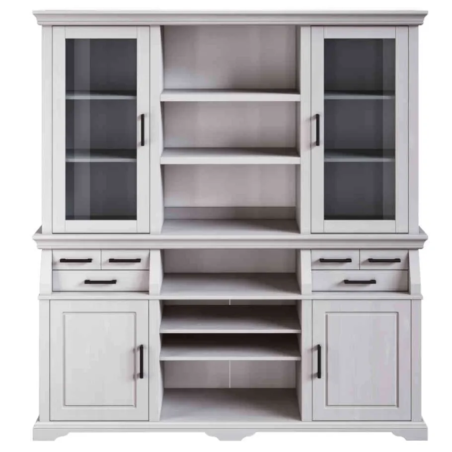 Best Wohnen Landhaus Buffetschrank in Weiß Kiefer gewachst - Curcay
