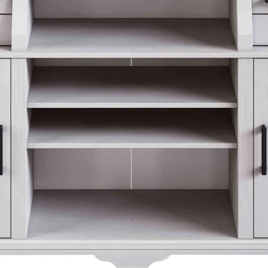Best Wohnen Landhaus Buffetschrank in Weiß Kiefer gewachst - Curcay