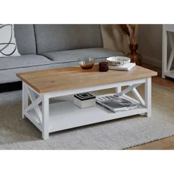 Outlet Wohnen Landhaus Couchtisch mit Ablagboden - Ristina