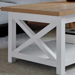 Outlet Wohnen Landhaus Couchtisch mit Ablagboden - Ristina