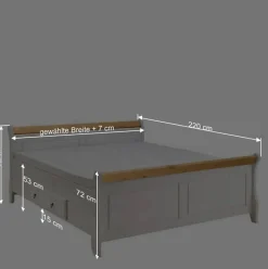 Best Wohnen Landhaus Doppelbett & Nachtkommoden - Oradea (dreiteilig)