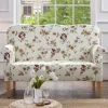 Discount Wohnen Landhaus Esszimmersofa mit Blumen Stoff in Weiß - Stephanie