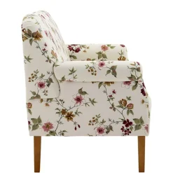Discount Wohnen Landhaus Esszimmersofa mit Blumen Stoff in Weiß - Stephanie