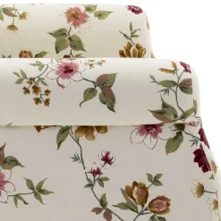 Discount Wohnen Landhaus Esszimmersofa mit Blumen Stoff in Weiß - Stephanie
