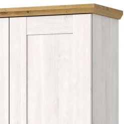 Discount Wohnen Landhaus Flurschrank in Holzoptik Lärche Weiß - Tocella