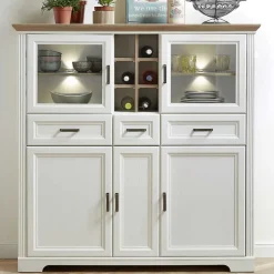 Best Wohnen Landhaus Highboard beleuchtet - Sinolita