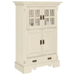 Hot Wohnen Landhaus Highboard in Creme gewachst - Rospus