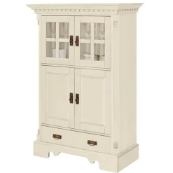 Hot Wohnen Landhaus Highboard in Creme gewachst - Rospus
