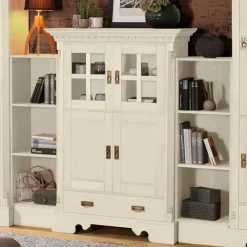 Hot Wohnen Landhaus Highboard in Creme gewachst - Rospus