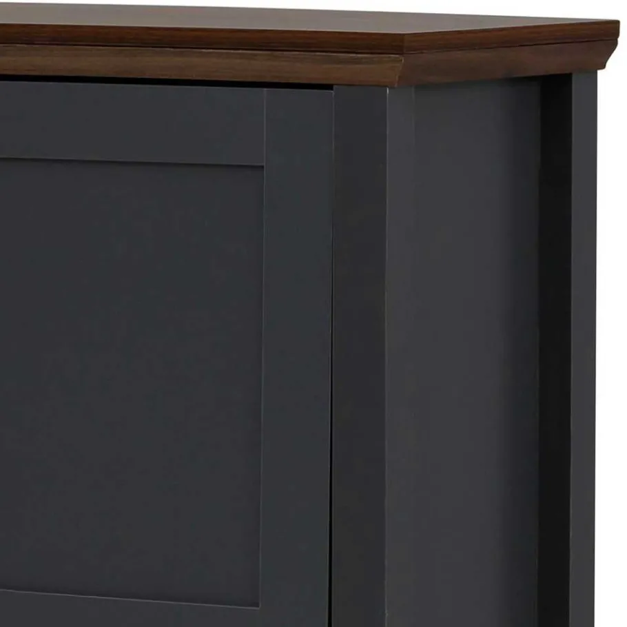 Wohnen Landhaus Highboard in Dunkelgrau - Mivaldana