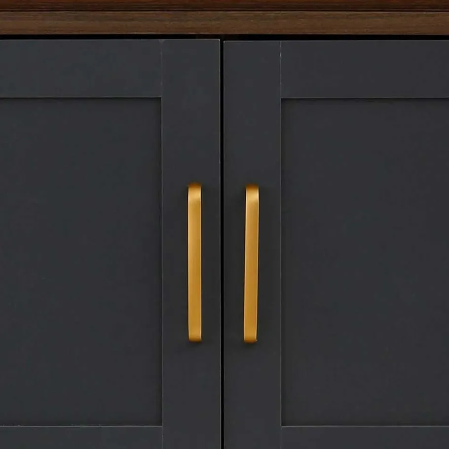 Wohnen Landhaus Highboard in Dunkelgrau - Mivaldana