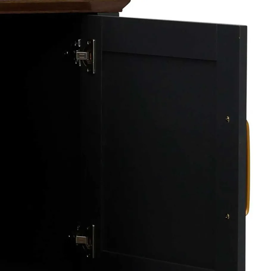 Wohnen Landhaus Highboard in Dunkelgrau - Mivaldana
