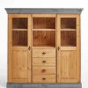 Online Wohnen Landhaus Highboard mit Glas aus Kiefer - Eshelas