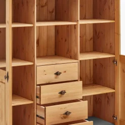 Online Wohnen Landhaus Highboard mit Glas aus Kiefer - Eshelas