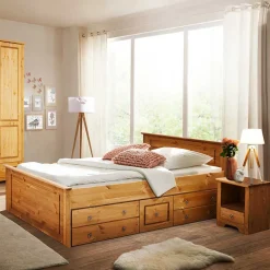 Hot Wohnen Landhaus Holzbett & Nachttische - Imressa (dreiteilig)