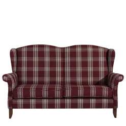 Outlet Wohnen Landhaus Küchensofa in Rot mit Kariert Muster - Matieu