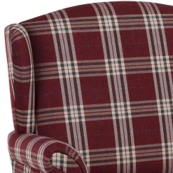 Outlet Wohnen Landhaus Küchensofa in Rot mit Kariert Muster - Matieu