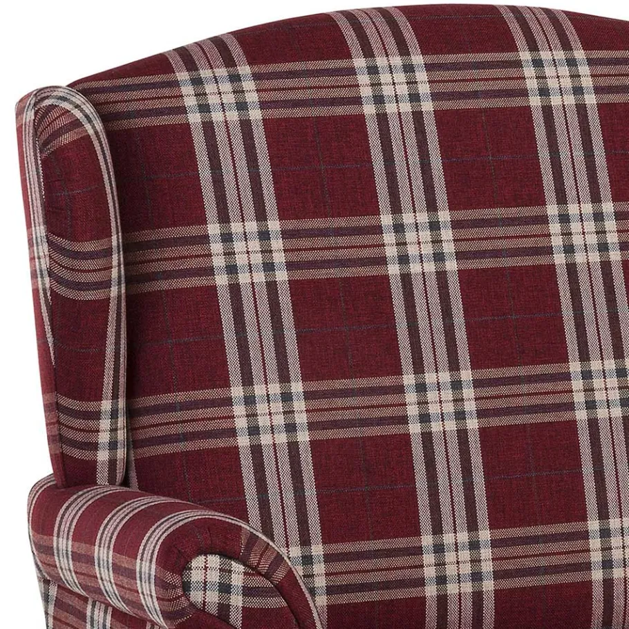 Outlet Wohnen Landhaus Küchensofa in Rot mit Kariert Muster - Matieu